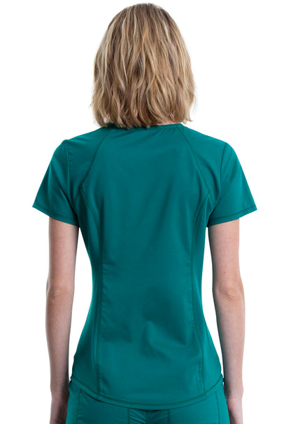 Revolution WW601 V-Neck Top Hunter Green Model Image Back | Cherokee Workwear