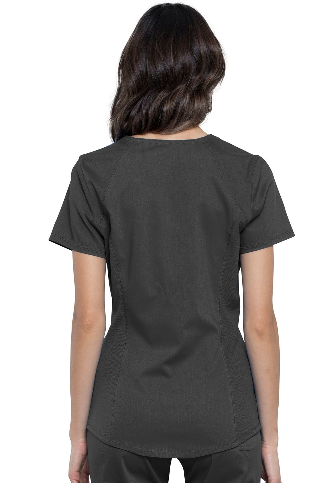 Revolution WW601 V-Neck Top Pewter Model Image Back | Cherokee Workwear