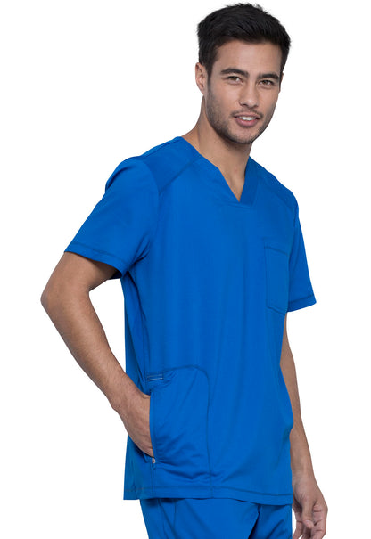 Revolution WW603 Men's V-Neck Top Royal Model Image Left Side | Cherokee Workwear