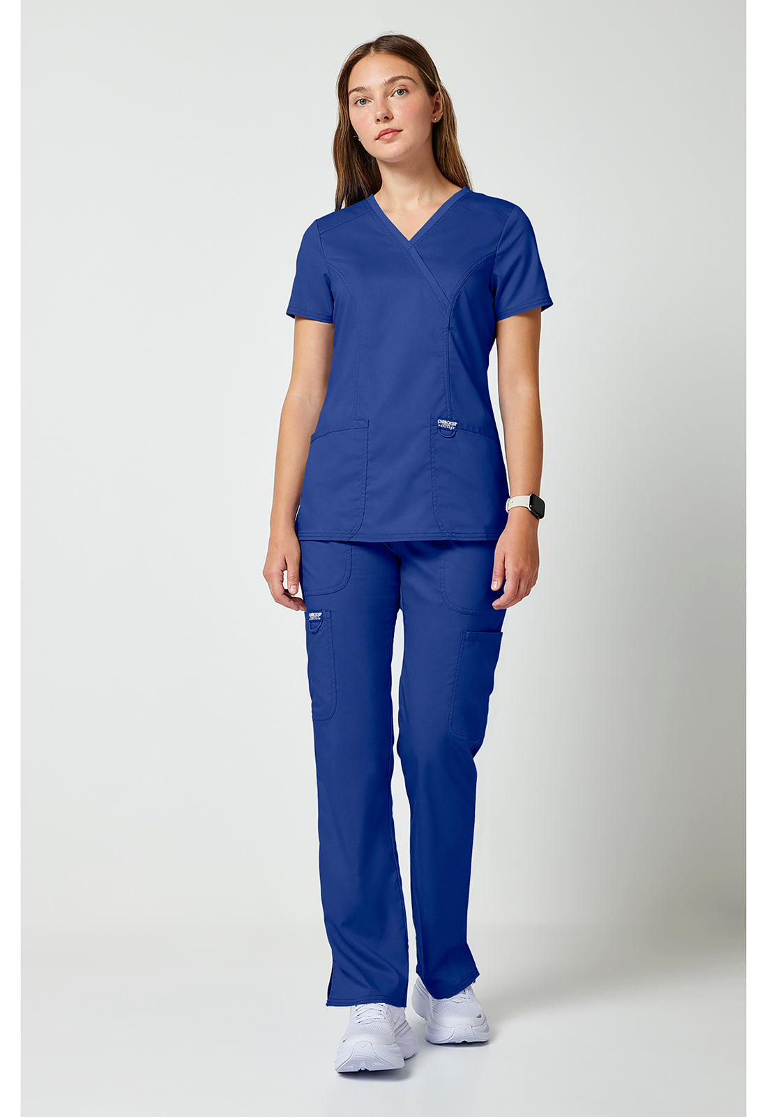 Workwear Revolution WW610 Women's Mock Wrap Scrub Top Galaxy Blue