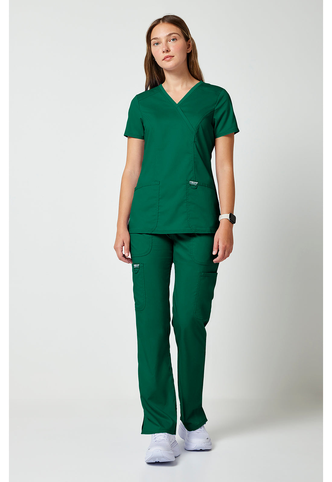 Workwear Revolution WW610 Women's Mock Wrap Scrub Top Hunter Green
