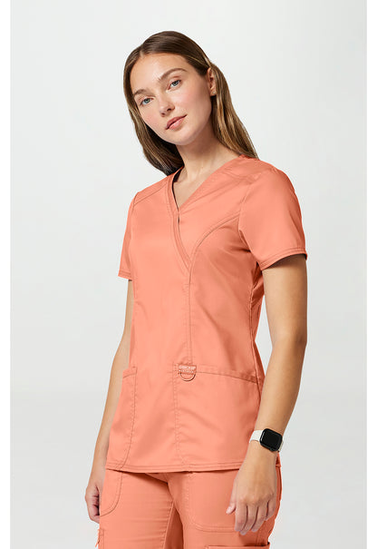 Revolution WW610 Mock Wrap Top Papaya Juice