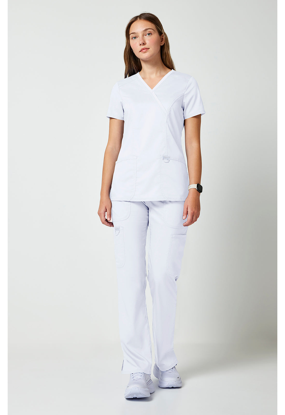 Workwear Revolution WW610 Women's Mock Wrap Scrub Top White