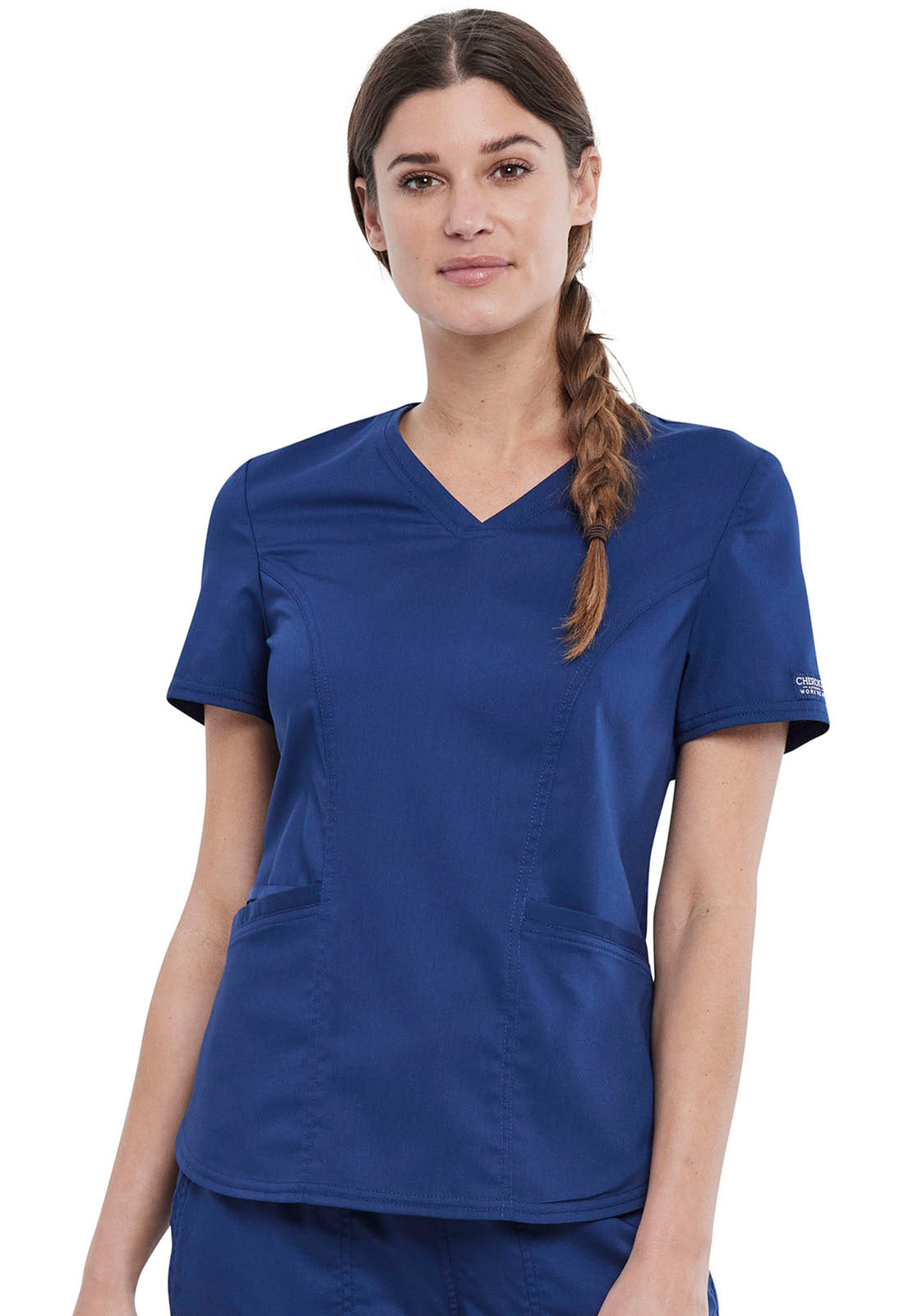 Workwear Revolution WW612 Women's V-Neck Scrub Top Navy
