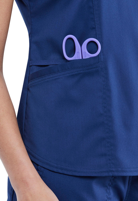 Workwear Revolution WW612 Women's V-Neck Scrub Top Navy