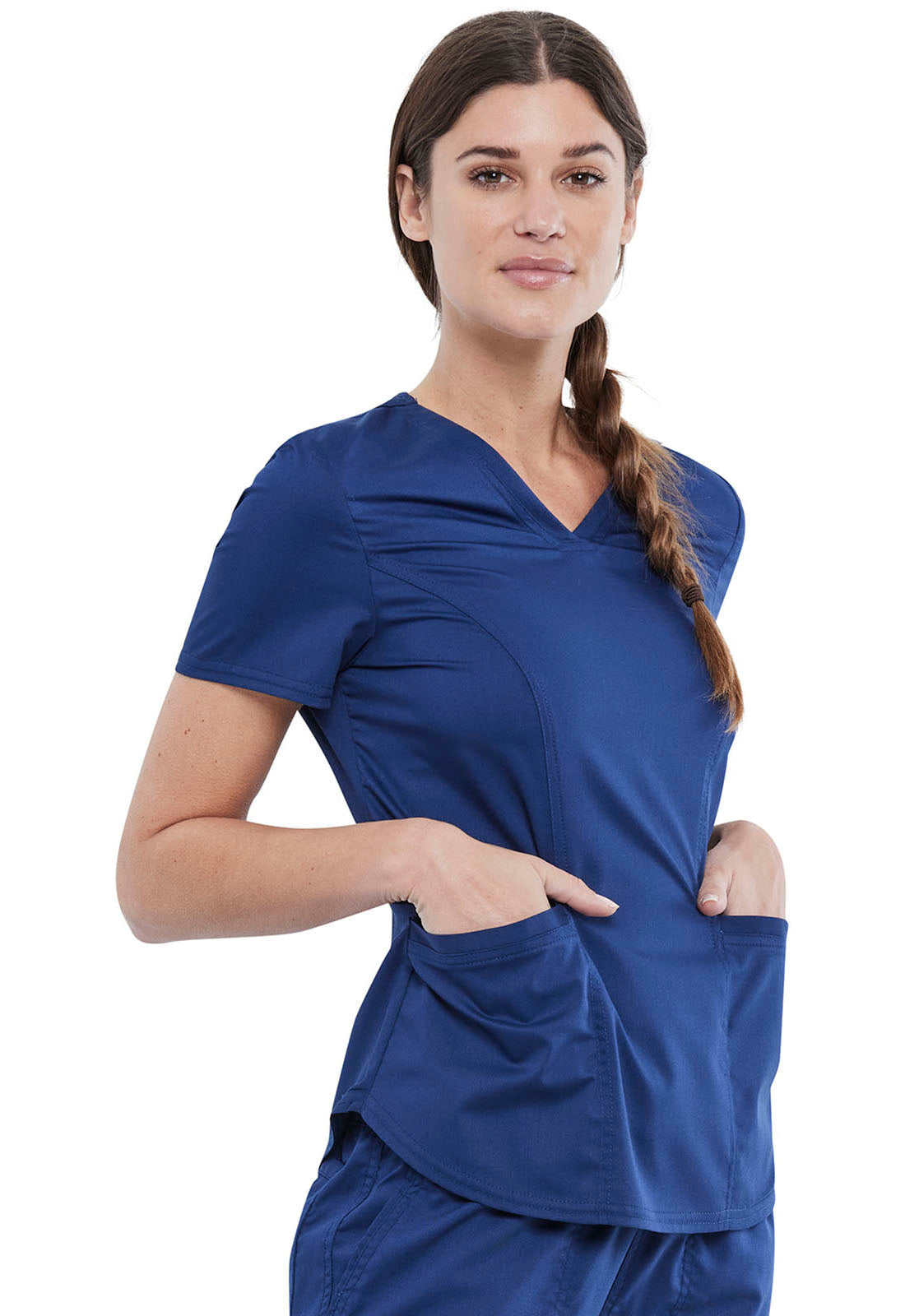 Workwear Revolution WW612 Women's V-Neck Scrub Top Navy