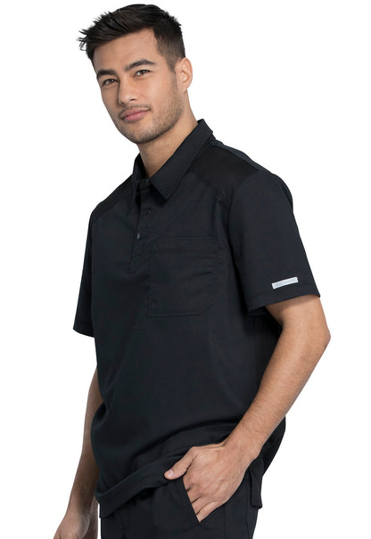 Revolution WW615 Men's Polo Shirt Black Model Image Right Side | Cherokee Workwear