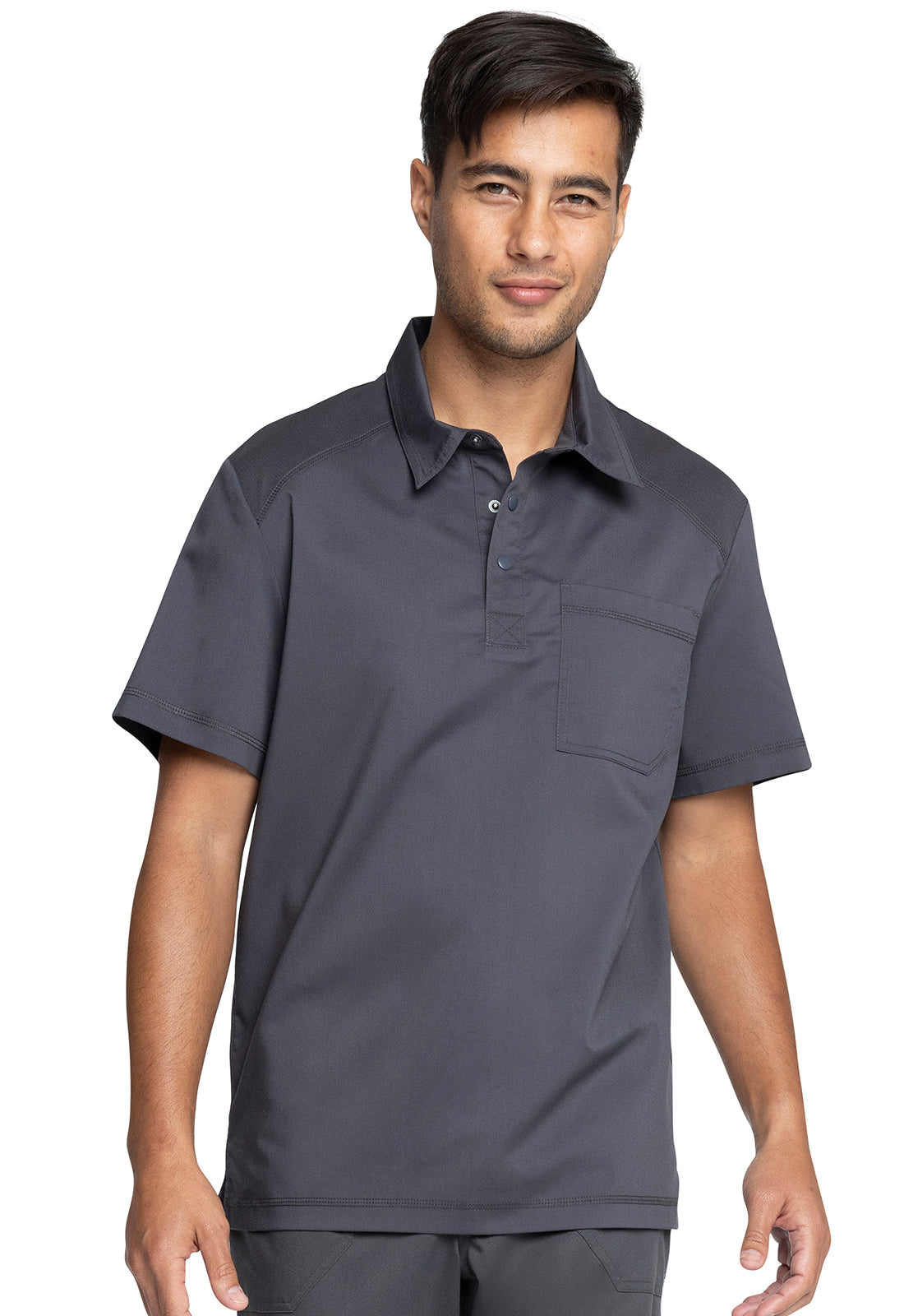 Revolution WW615 Men's Polo Shirt Pewter Model Image Front | Cherokee Workwear