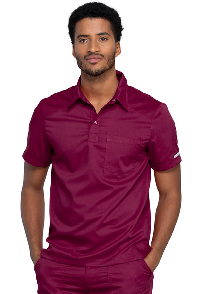 Revolution WW615 Men's Polo Shirt Wine Model Image Front | Cherokee Workwear