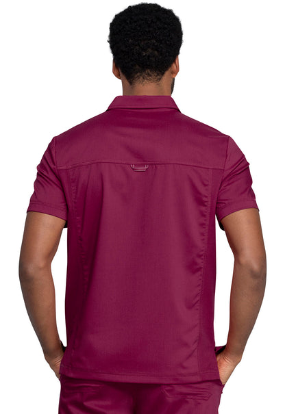 Revolution WW615 Men's Polo Shirt Wine Model Image Back | Cherokee Workwear