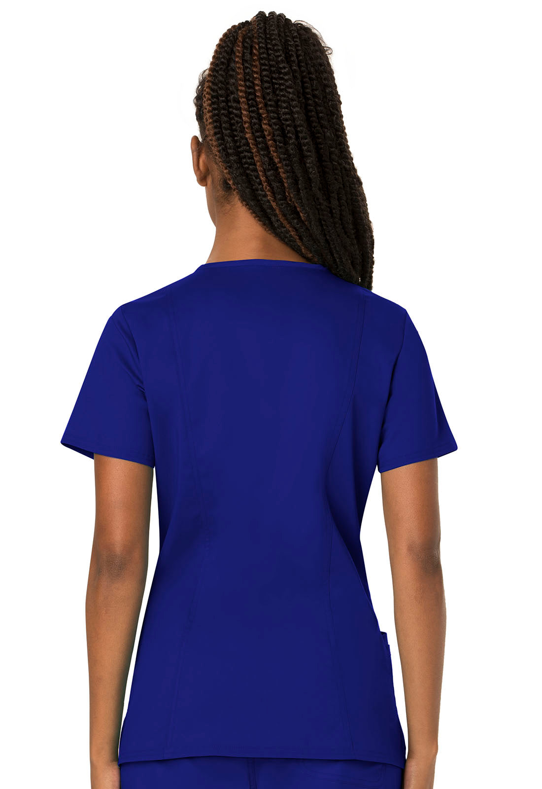 Revolution WW620 V-Neck Top Galaxy Blue Model Image Back | Cherokee Workwear