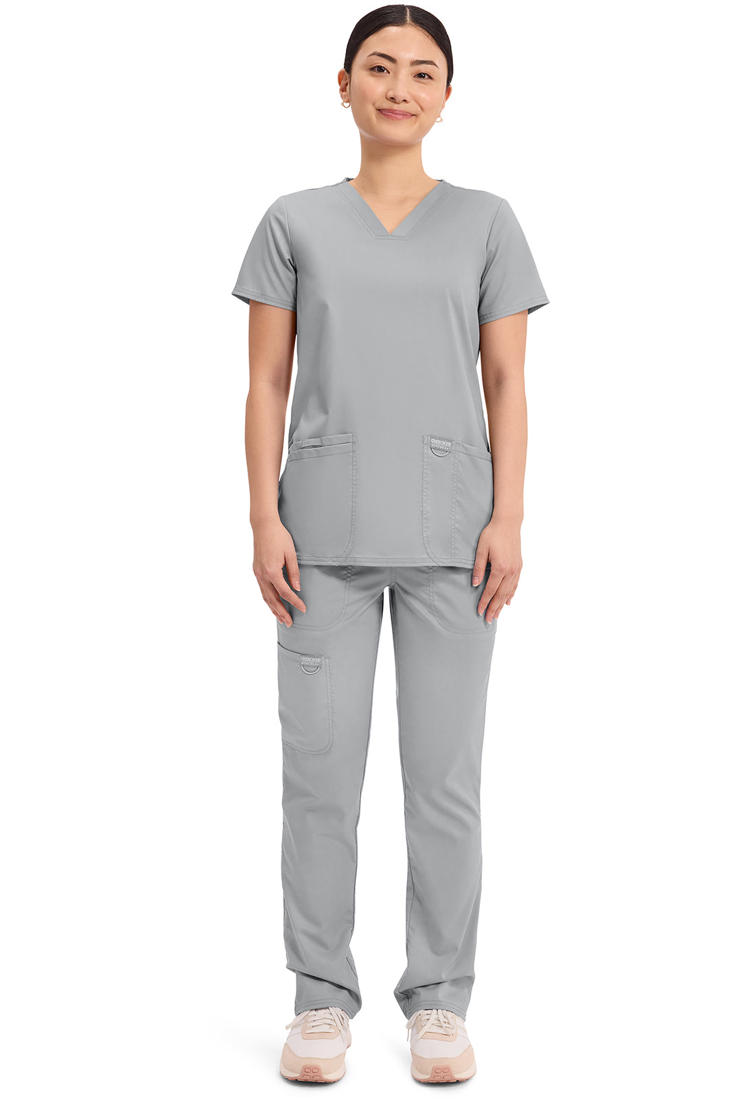 Workwear Revolution WW620 Women's V-Neck Scrub Top Grey