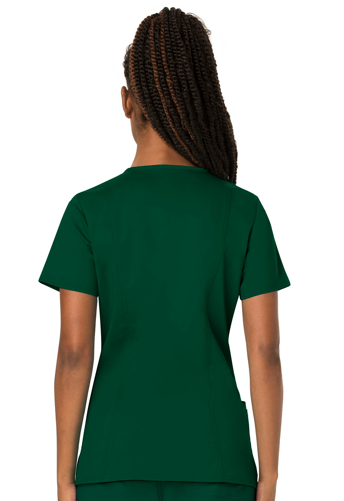 Revolution WW620 V-Neck Top Hunter Green Model Image Back | Cherokee Workwear