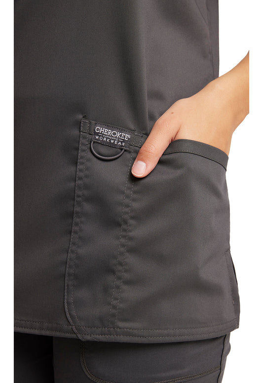 Workwear Revolution WW620 Women's V-Neck Scrub Top Pewter