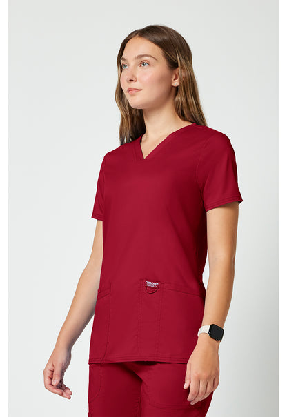Workwear Revolution WW620 Women's V-Neck Scrub Top Red
