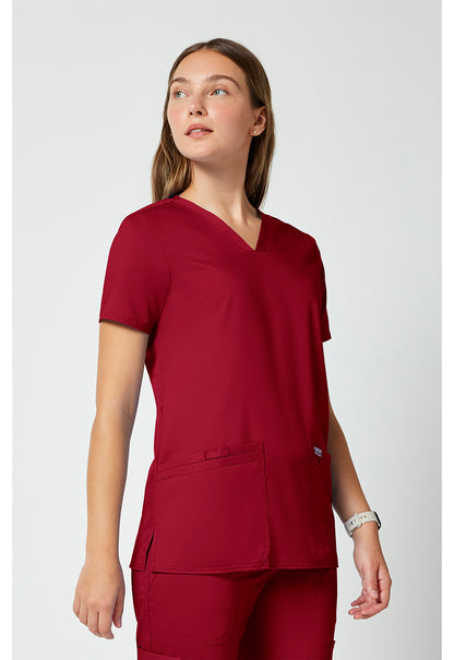 Workwear Revolution WW620 Women's V-Neck Scrub Top Red