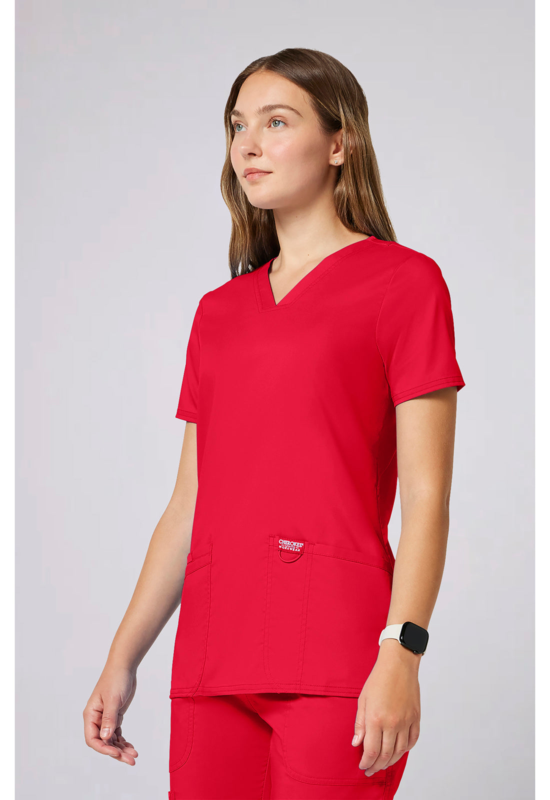 Workwear Revolution WW620 Women's V-Neck Scrub Top Sweet Paprika