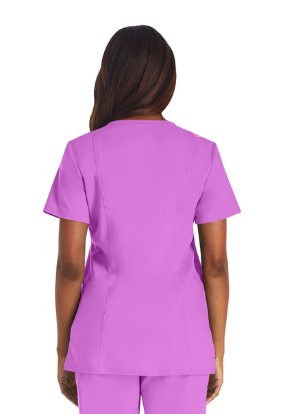 Revolution WW620 V-Neck Top Sweet Berry Model Image Back | Cherokee Workwear