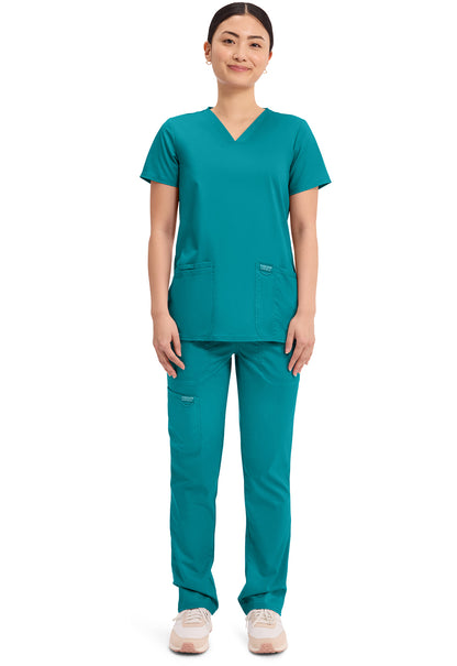 Workwear Revolution WW620 Women's V-Neck Scrub Top Teal Blue