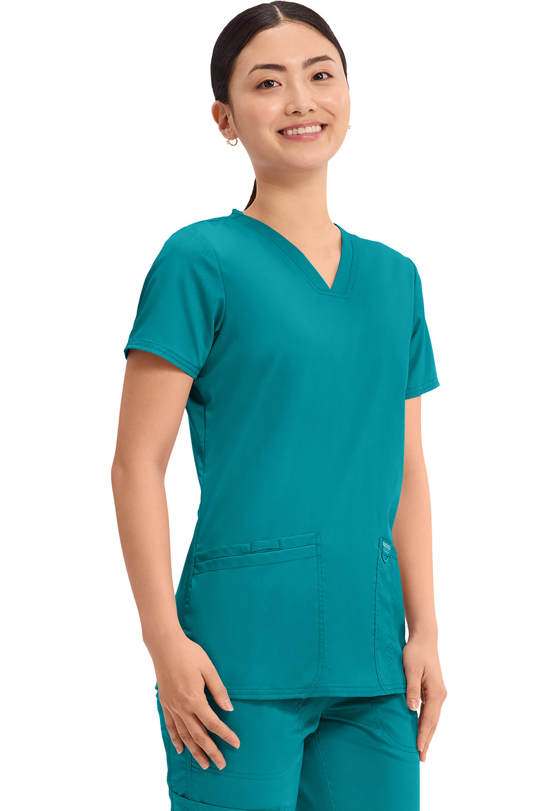 Workwear Revolution WW620 Women's V-Neck Scrub Top Teal Blue