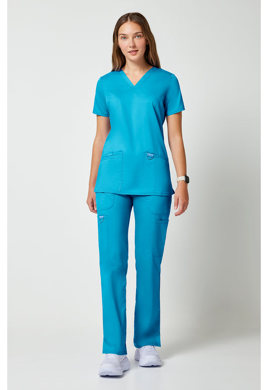 Workwear Revolution WW620 Women's V-Neck Scrub Top Turquoise