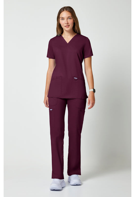 Workwear Revolution WW620 Women's V-Neck Scrub Top Wine