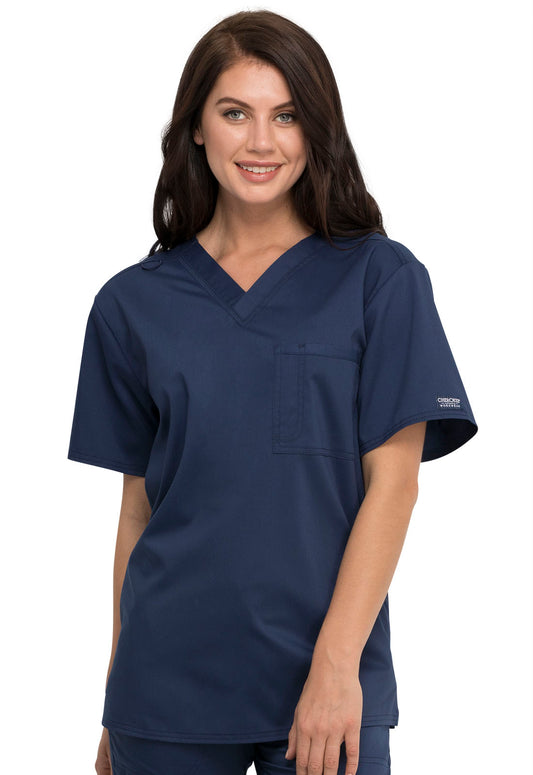 Workwear Revolution WW625 Unisex Unisex 1 Pocket Tuckable V-Neck Scrub Top Navy