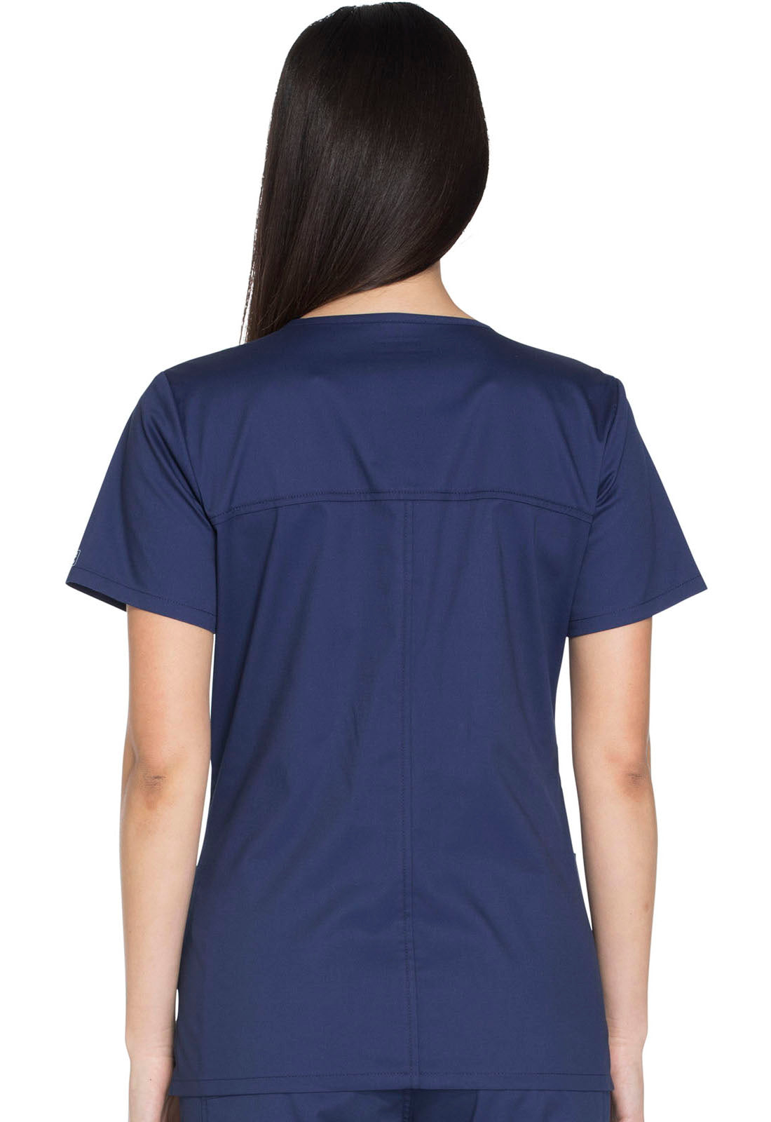 Core Stretch WW630 V-Neck Top Navy Model Image Back | Cherokee Workwear