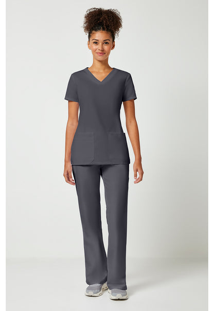 Workwear Originals WW645 Women's V-Neck Scrub Top Pewter