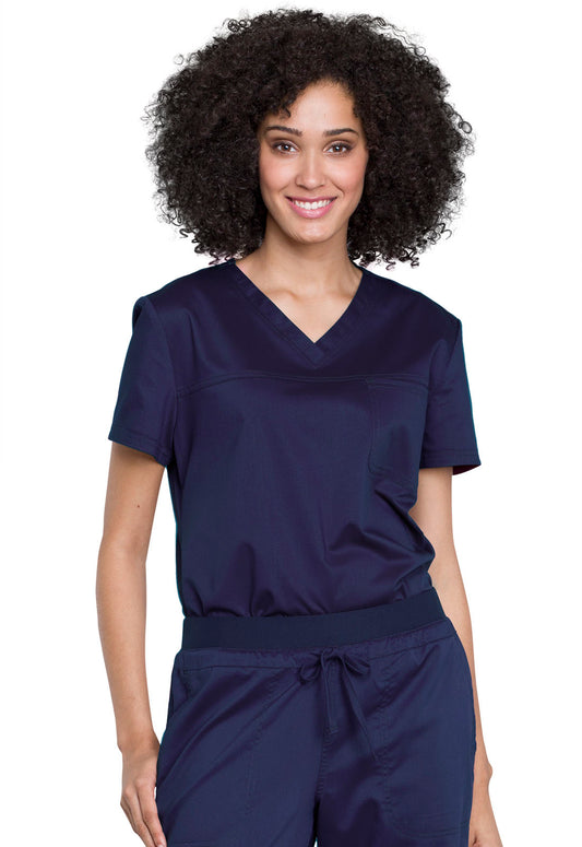 Workwear Revolution WW657 Women's Tuckable V-Neck O.R. Scrub Top Navy