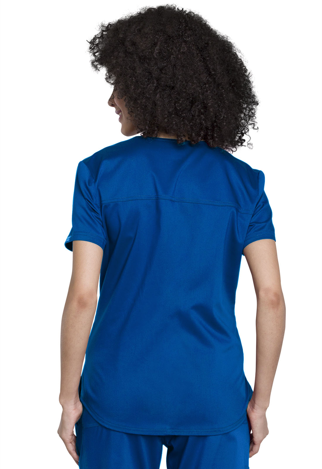 Revolution WW657 Tuckable V-Neck O.R. Top Royal Model Image Back | Cherokee Workwear