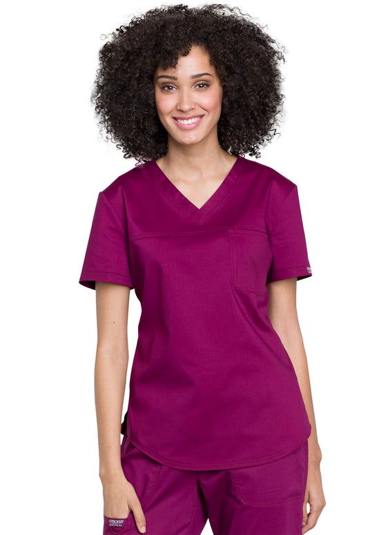 WW657 WW Revolution Tuckable V-Neck O.R. Top (Wine)