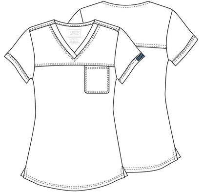 Workwear Revolution WW657 Women's Tuckable V-Neck O.R. Scrub Top Black