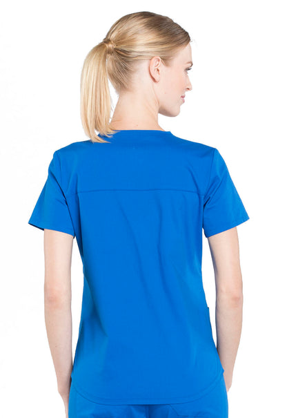 Professionals WW665 V-Neck Top Royal Model Image Back | Cherokee Workwear