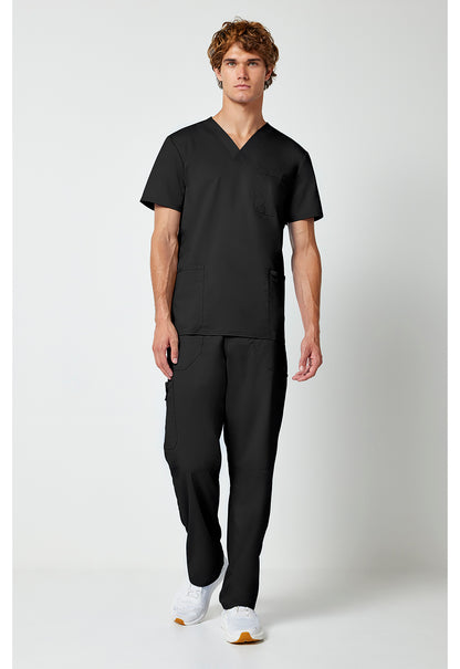 Workwear Revolution WW670 Men's V-Neck Scrub Top Black