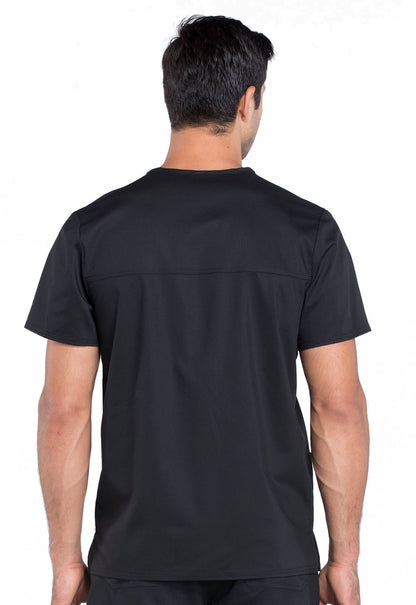 Revolution WW670 Men's V-Neck Top Black Model Image Back | Cherokee Workwear