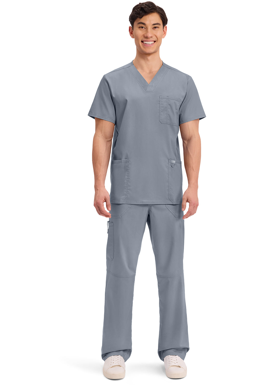 Workwear Revolution WW670 Men's V-Neck Scrub Top Grey