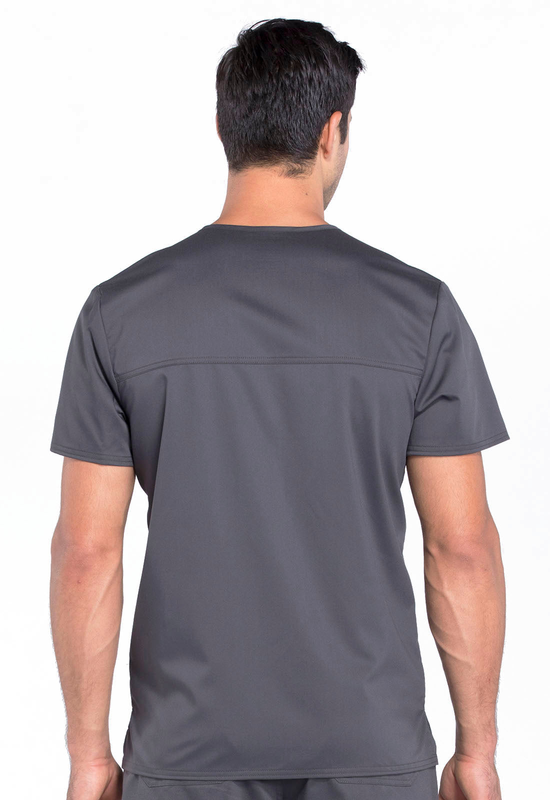 Revolution WW670 Men's V-Neck Top Pewter Model Image Back | Cherokee Workwear