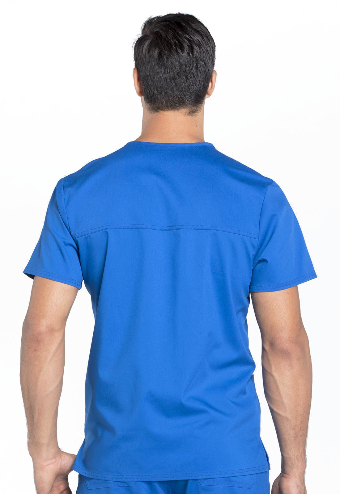 Revolution WW670 Men's V-Neck Top Royal Model Image Back | Cherokee Workwear