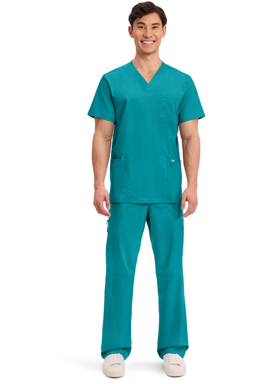 Workwear Revolution WW670 Men's V-Neck Scrub Top Teal Blue