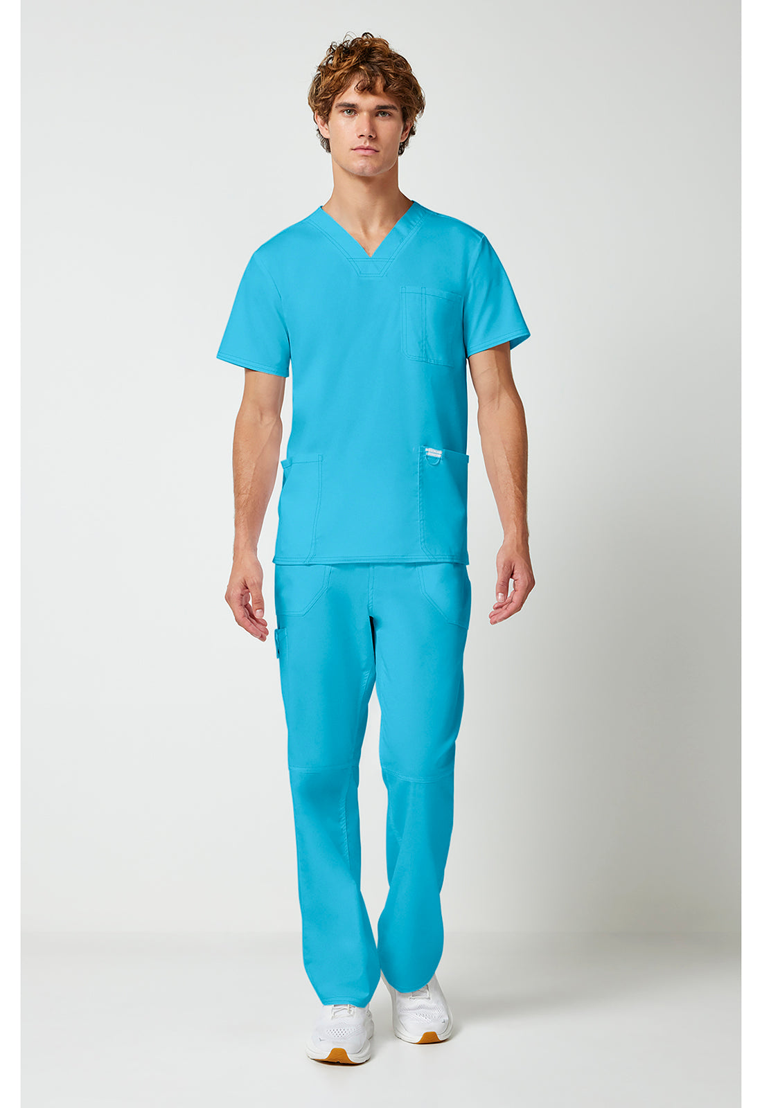 Workwear Revolution WW670 Men's V-Neck Scrub Top Turquoise