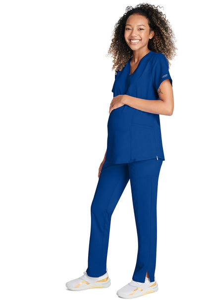 Revolution WW688 Maternity Mock Wrap Top Galaxy Blue