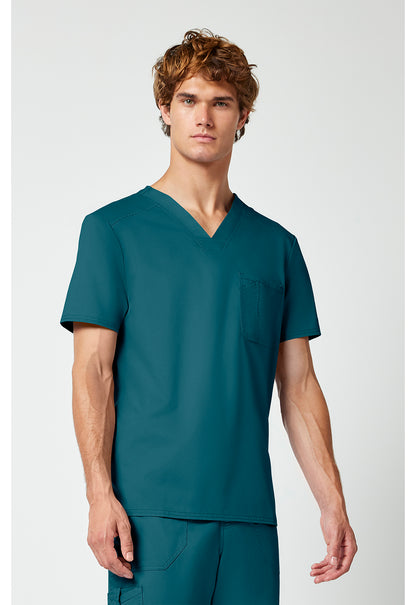Workwear Revolution WW690 Men's Tuckable V-Neck Scrub Top Caribbean Blue