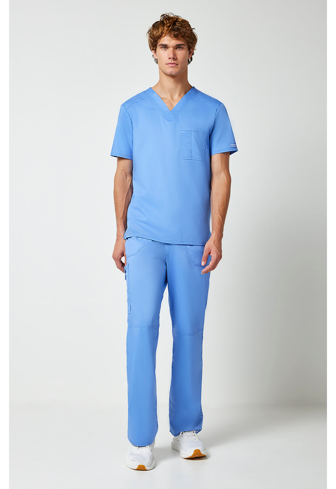 Workwear Revolution WW690 Men's Tuckable V-Neck Scrub Top Ciel Blue