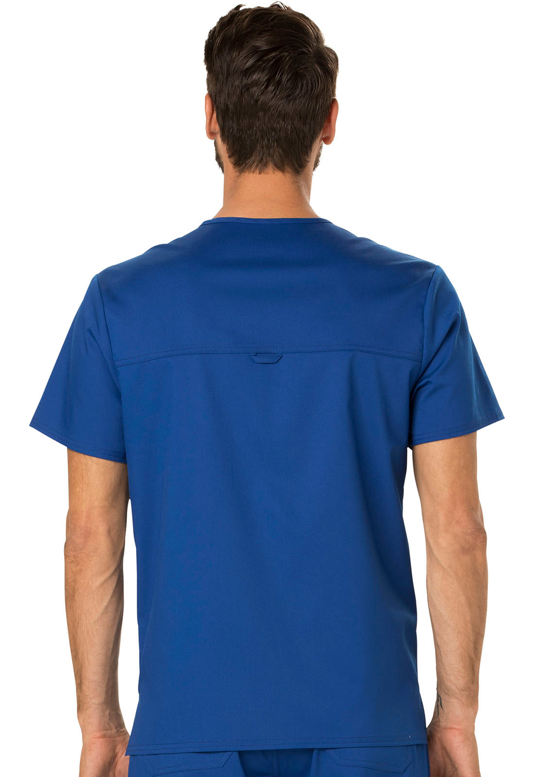 Revolution WW690 Men's Tuckable V-Neck Top Galaxy Blue Model Image Back | Cherokee Workwear