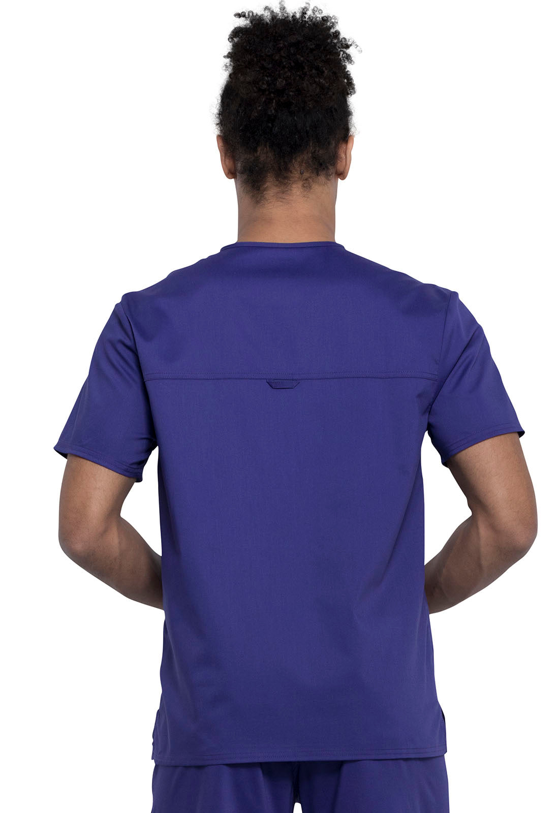 Revolution WW690 Men's Tuckable V-Neck Top Grape Model Image Back | Cherokee Workwear