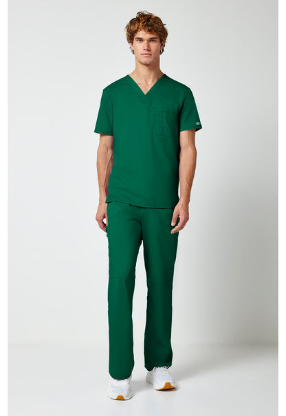 Workwear Revolution WW690 Men's Tuckable V-Neck Scrub Top Hunter Green