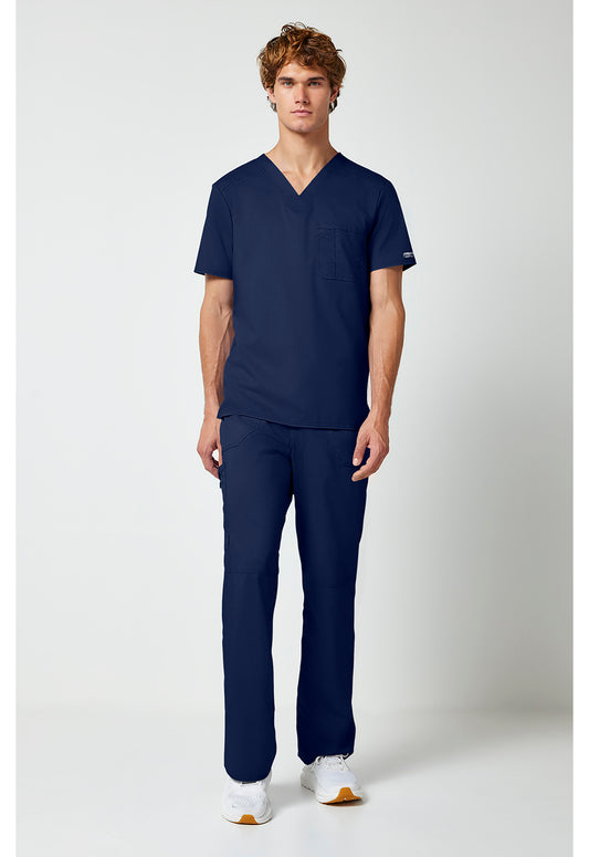 Workwear Revolution WW690 Men's Tuckable V-Neck Scrub Top Navy