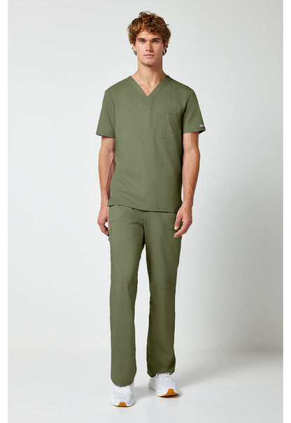 Workwear Revolution WW690 Men's Tuckable V-Neck Scrub Top Olive
