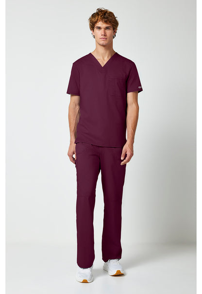 Workwear Revolution WW690 Men's Tuckable V-Neck Scrub Top Wine
